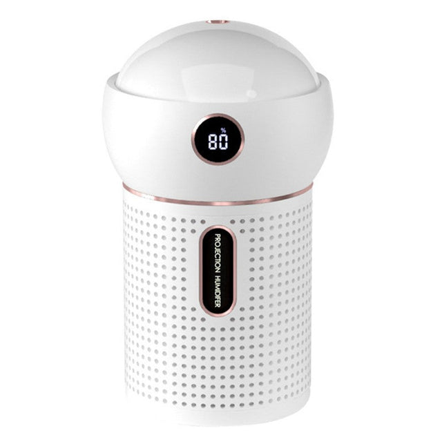 3-in-1 Portable Rechargeable Mini Humidifier, with 360° Dynamic Projection & Night Light, for Home, Office & Party