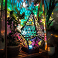 Wood projection lamp with hollow cut - colored LED night light for living room and bedroom |
