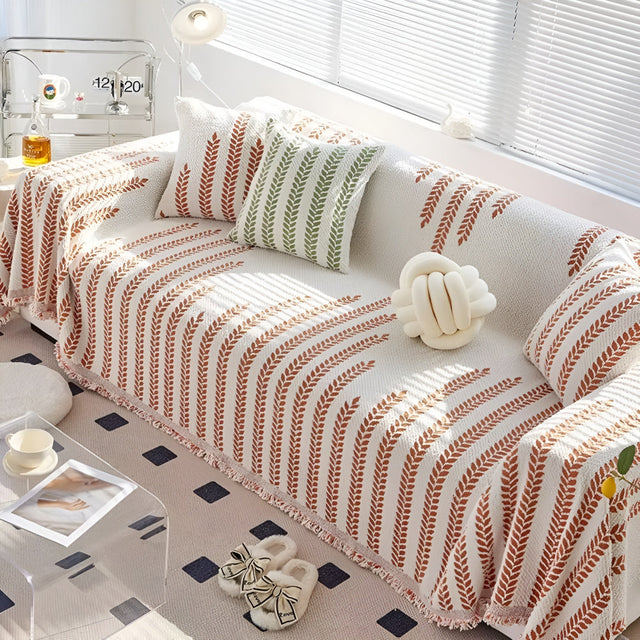 Leaf Fringed Lace Sofa Cover