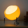 Aurivio Table Lamp | Glass & Stainless Steel | Retro-Nordic Design | LED Night Light Beige/Orange | Ã21ÃH25 cm