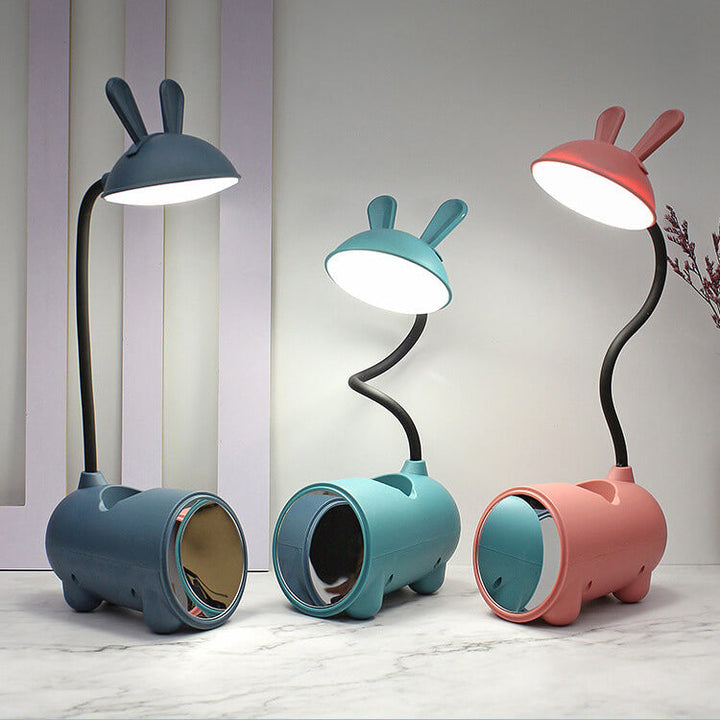 Cartoon Creative Rabbit LED Touch USB Pen Holder Desk Lamp