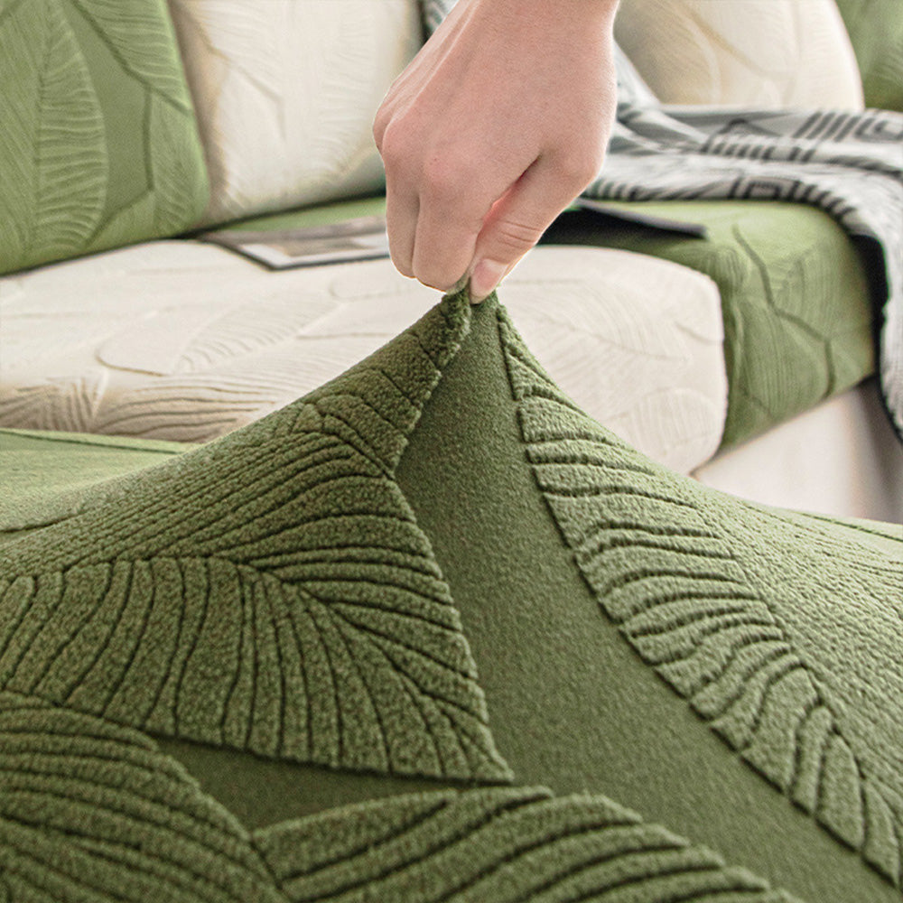Waterproof Sofa Cover with Tropical Leaf Pattern – Elastic and Scratch Resistant – Full Protection for Sofas