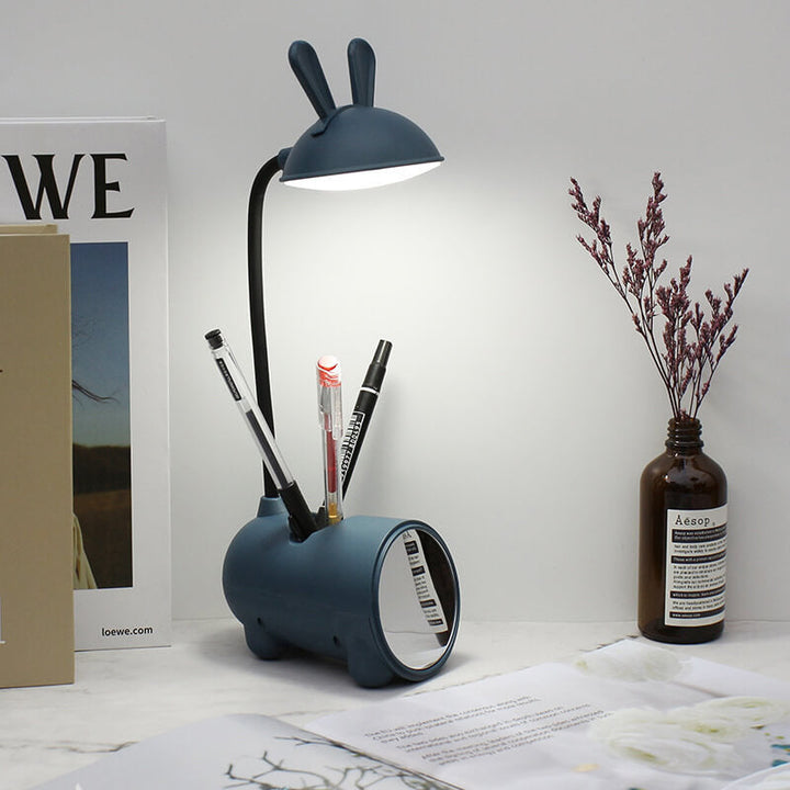 Cartoon Creative Rabbit LED Touch USB Pen Holder Desk Lamp