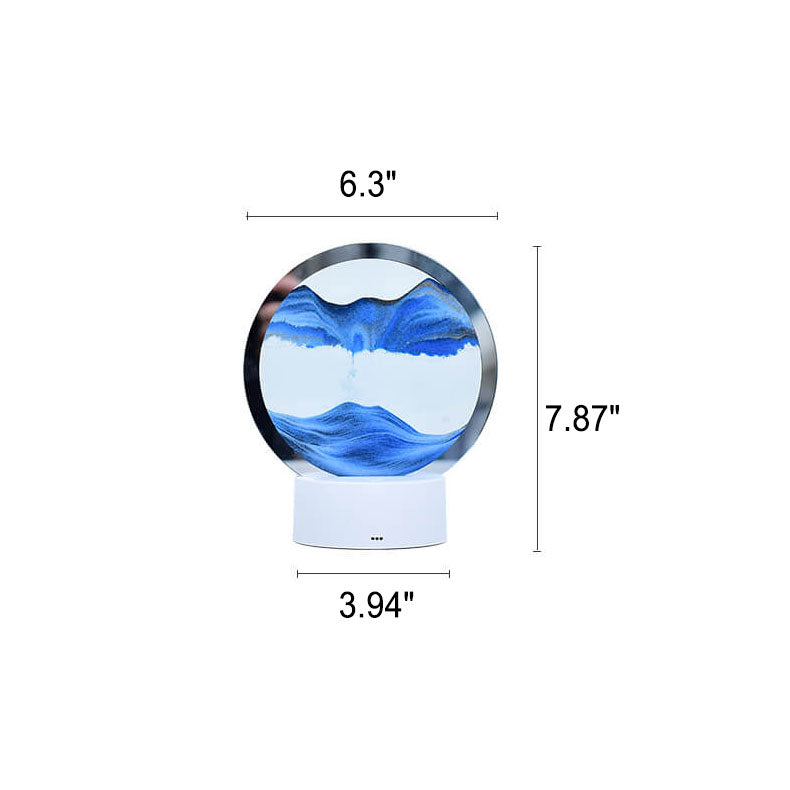 Creative Round Hourglass Quicksand 3D LED Night Light Table Lamp