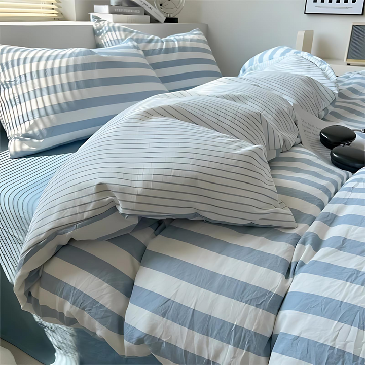 Elenorra Classic Striped Bedding Set 4pcs Duvet Cover Sheet