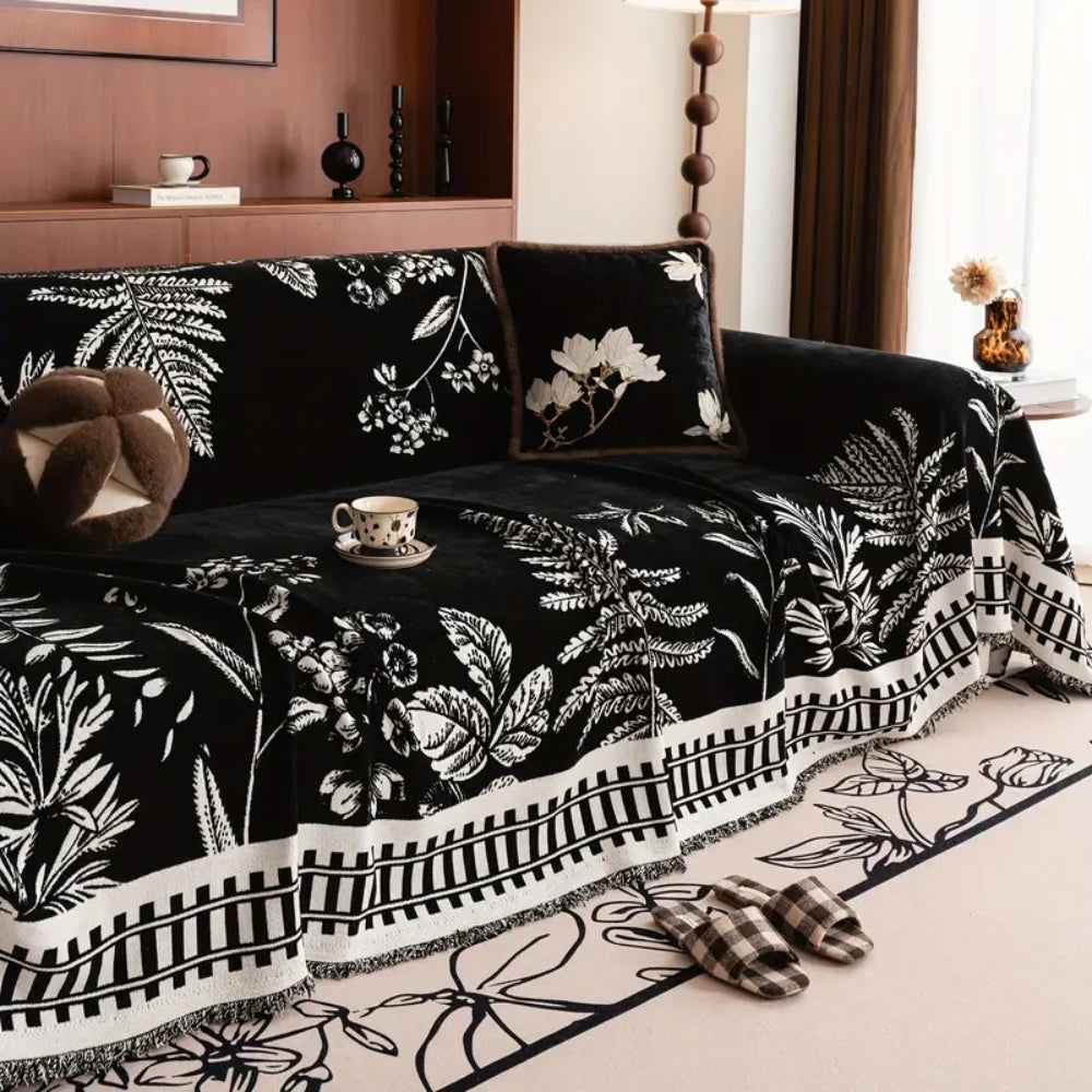 Foliage Floral Chenille Sofa Cover