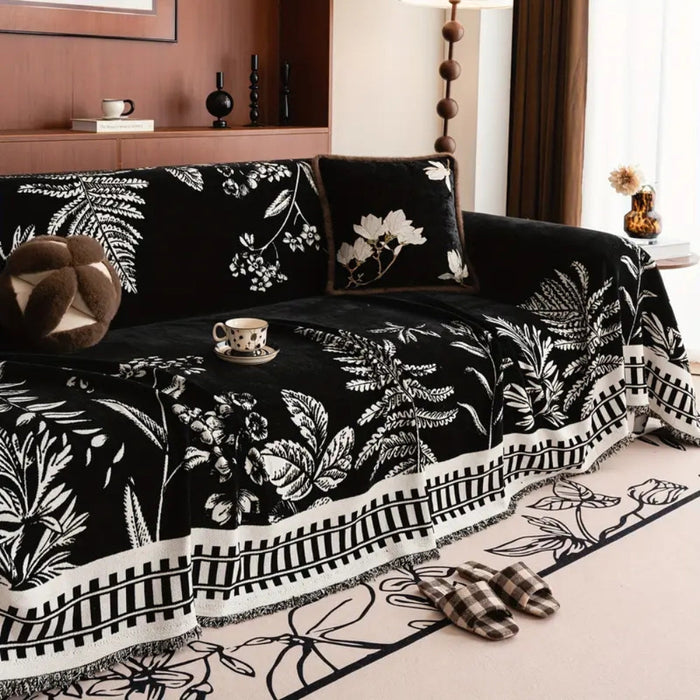 Foliage Floral Chenille Sofa Cover