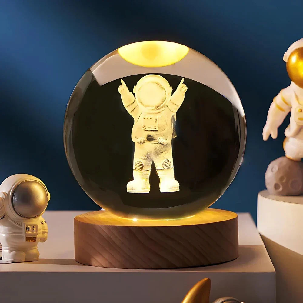 LED Night Light with 3D Crystal Sphere