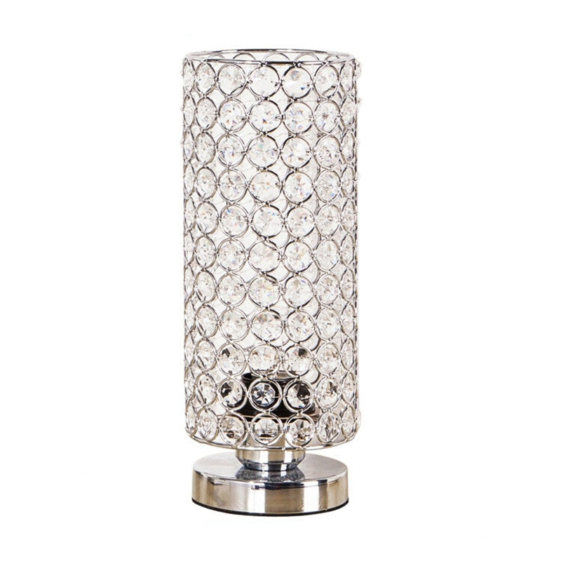 Crystal Table Lamp - Modern Night Light with Chrome Finish