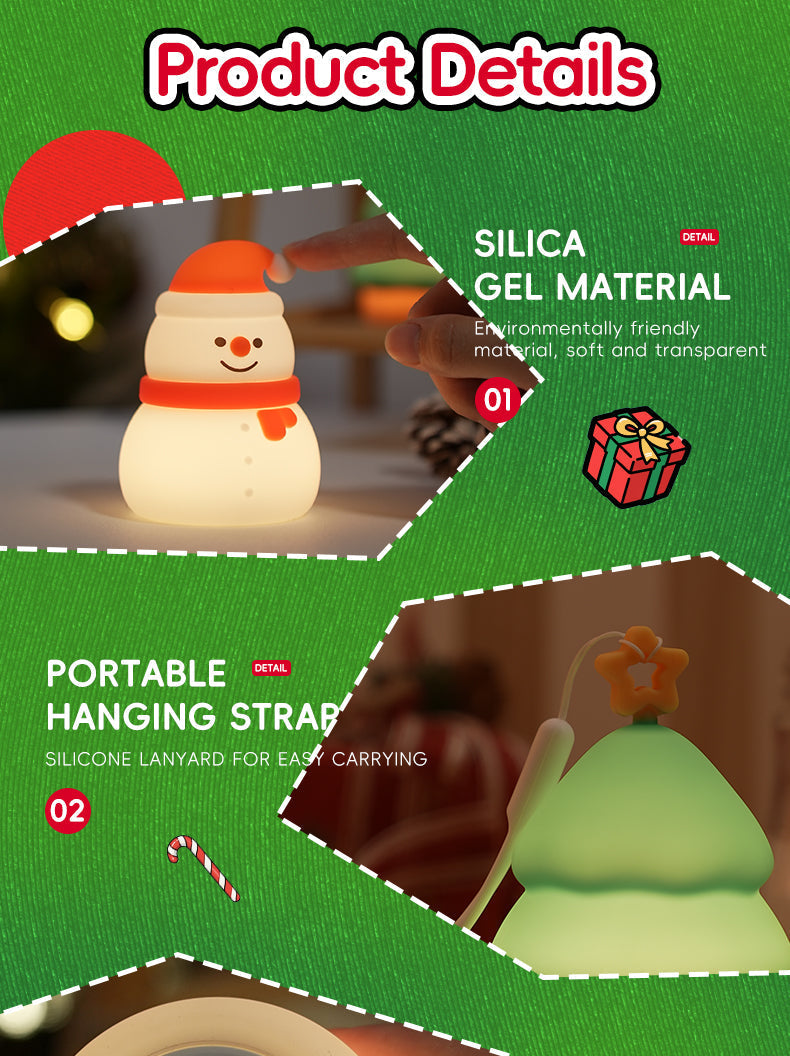 Creative Holiday Silicone Snowman Night Light