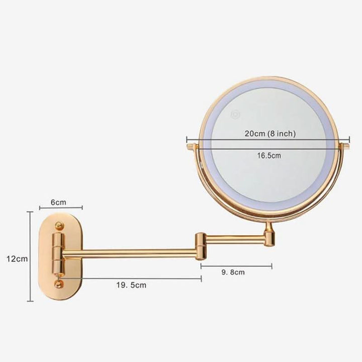 Gold Rechargeable LED Makeup Magnifying Mirror