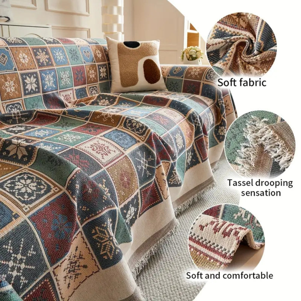 Geneva Boho Knitted Sofa Cover