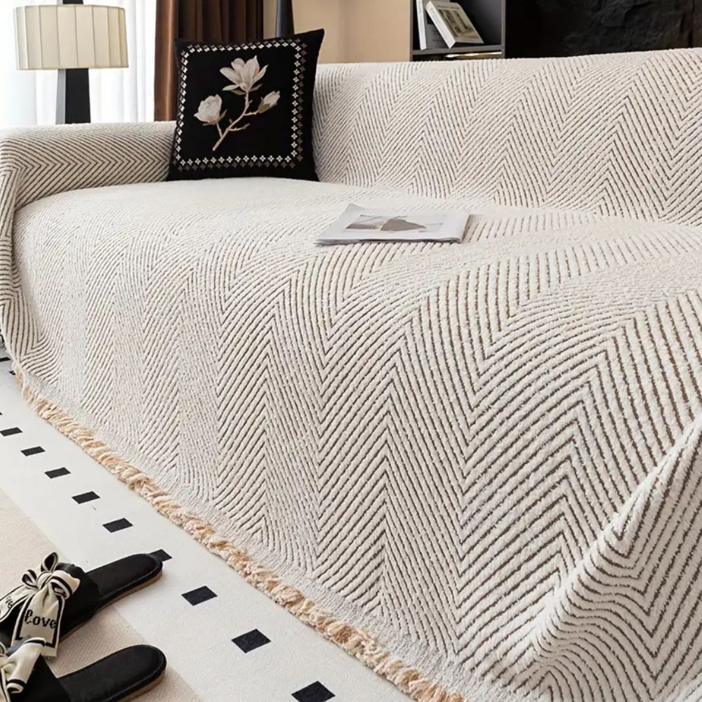 Stripe Herringbone Sofa Cover