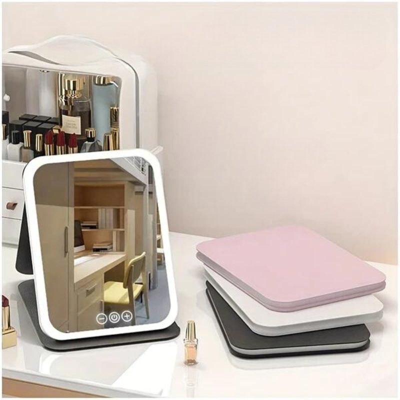 GlowMirror – LED Makeup Mirror with USB Charging