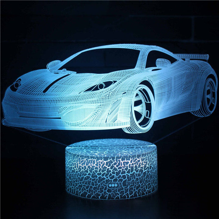 Sports car series 3d night light LED stereo light illusion lamp USB bedside table lamp modeling lamp dimming