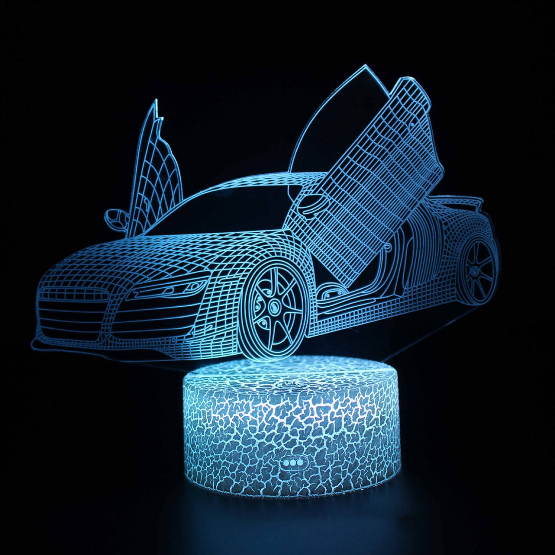 Sports car series 3d night light LED stereo light illusion lamp USB bedside table lamp modeling lamp dimming