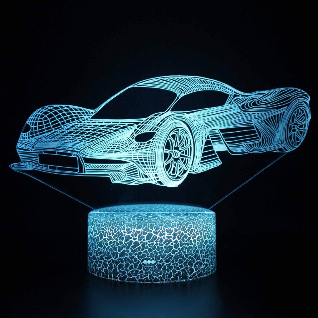 Sports car series 3d night light LED stereo light illusion lamp USB bedside table lamp modeling lamp dimming