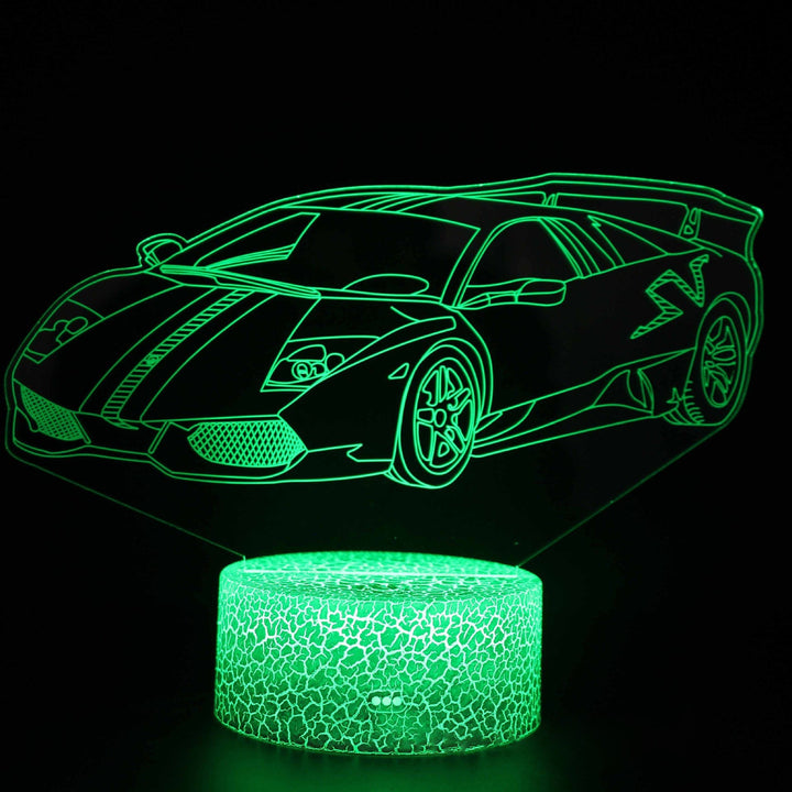 Sports car series 3d night light LED stereo light illusion lamp USB bedside table lamp modeling lamp dimming