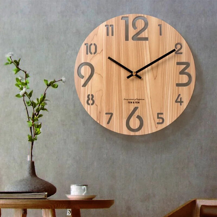 3D Wall Clock Made of Wood