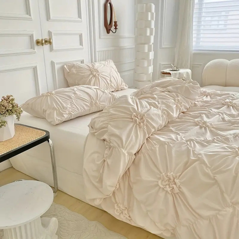 Duvet Cover Set Pinch Pleat Floral Design