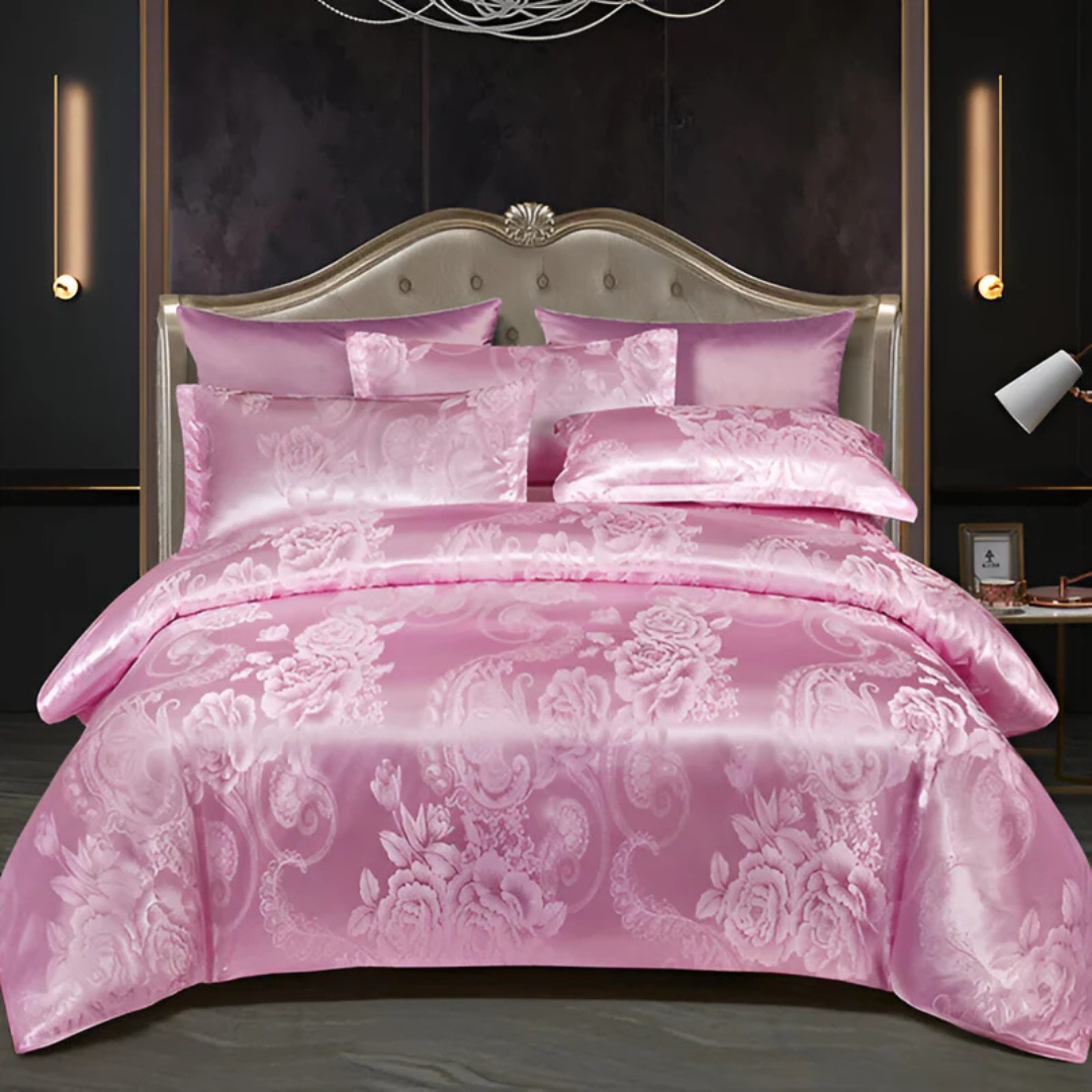 Lovely Satin Duvet Cover with Floral Print