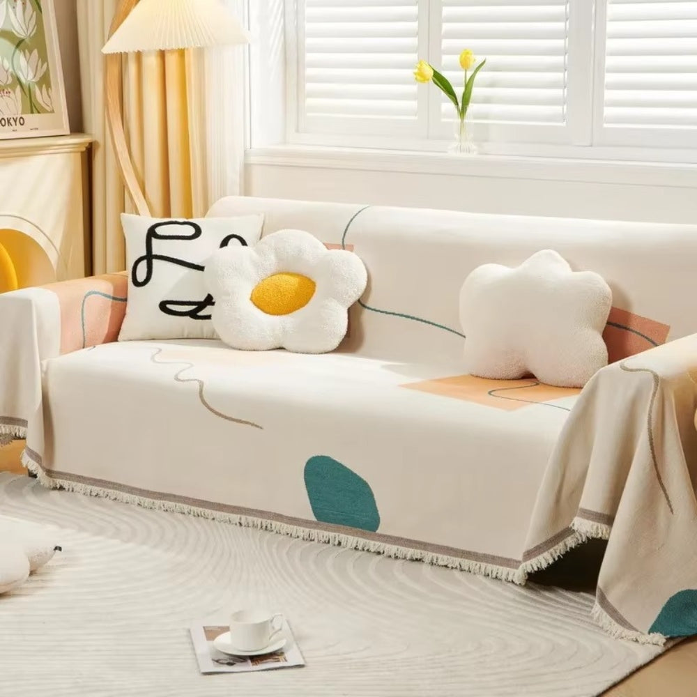Meringue Chenille Geometry Sofa Cover