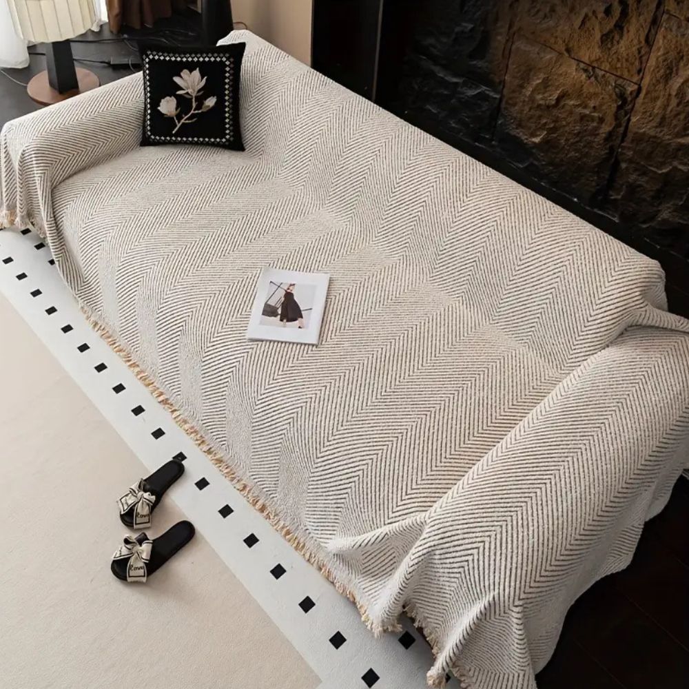 Stripe Herringbone Sofa Cover