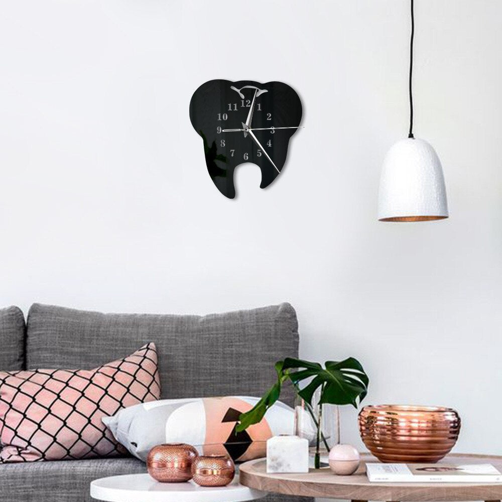 GlowDent - Mirror Wall Clock for Dental Hygiene