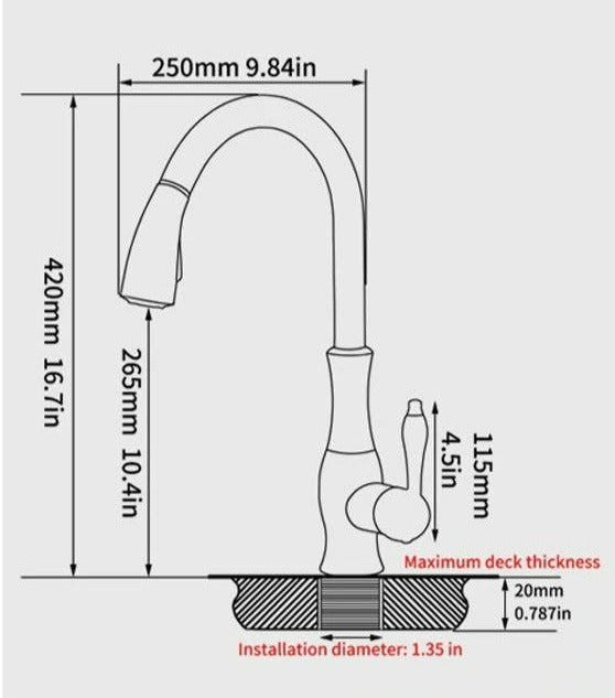 Anton - Retractable kitchen faucet