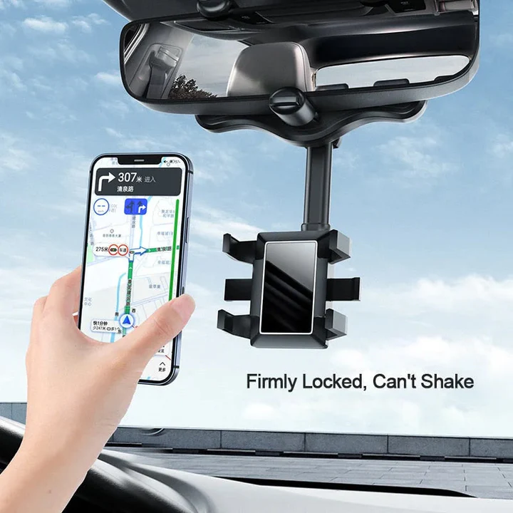 360° Rotating Multifunctional Car Mirror Phone Holder