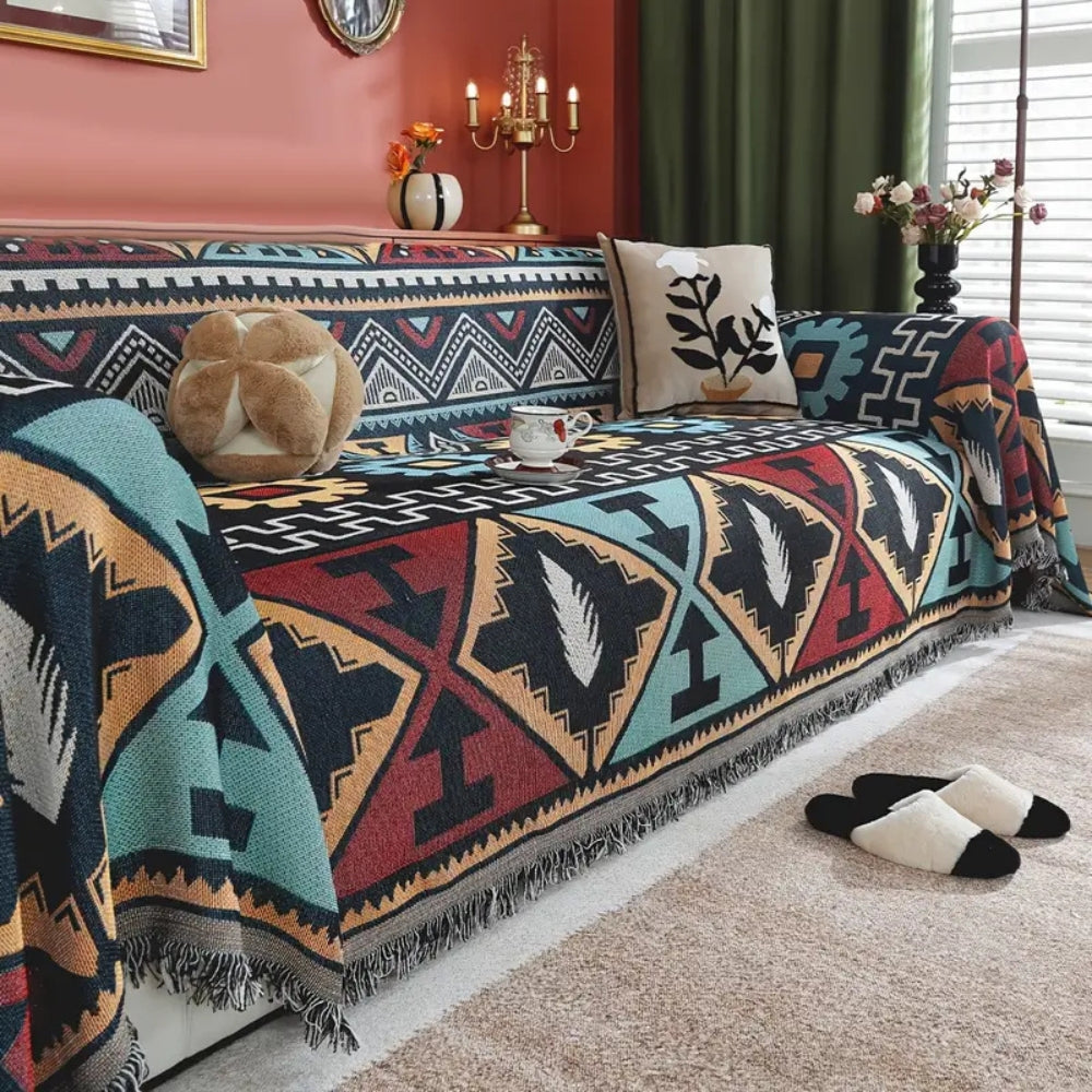 Aztec Geometric Pattern Sofa Cover