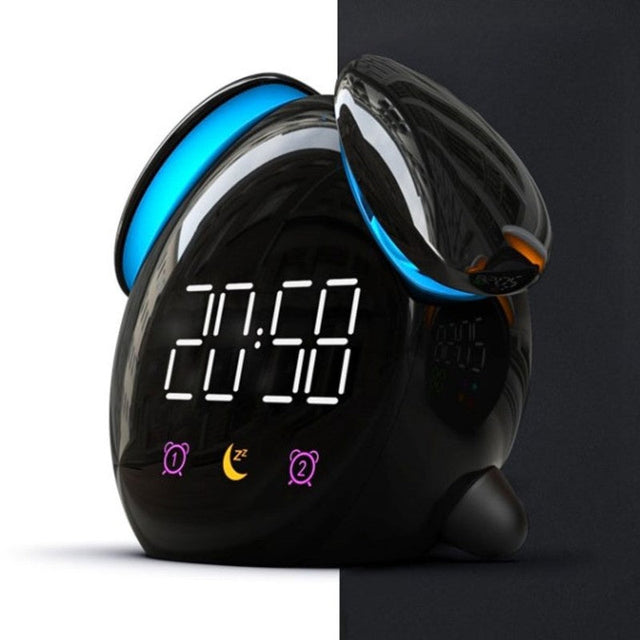 Digital Rechargeable Alarm Clock, with colorful Light, Night Light, Clear Time Display, Multiple Ringtones & Modes