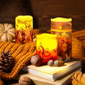 Flameless LED Christmas Candles – 3pcs Battery-Powered Holy Night Lights Candle with Timer Featuring Nativity Scene for Warm Holiday Home Ambience