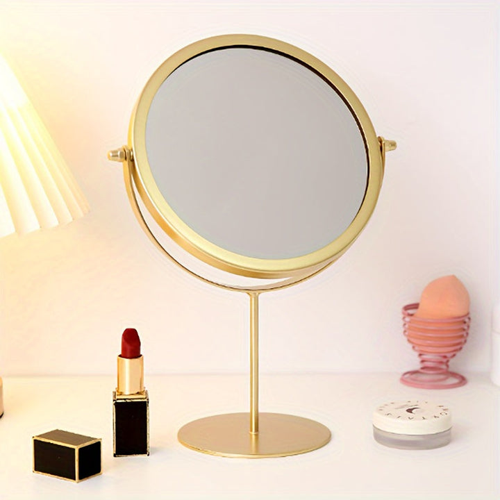 VintageGlow – Adjustable Makeup Mirror with Iron Frame