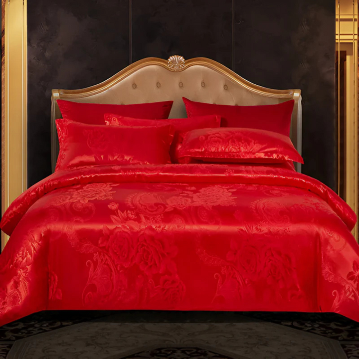 Lovely Satin Duvet Cover with Floral Print