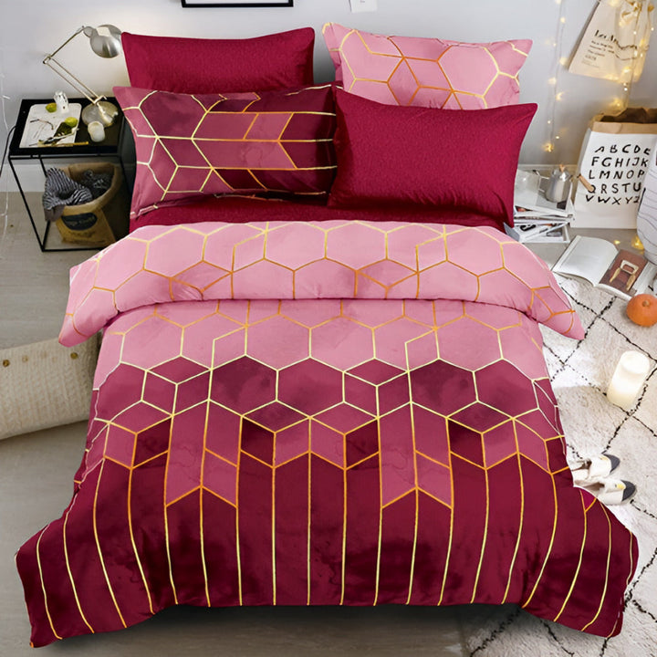 Golden Cosmo Hive | 3pcs Duvet Cover Sets