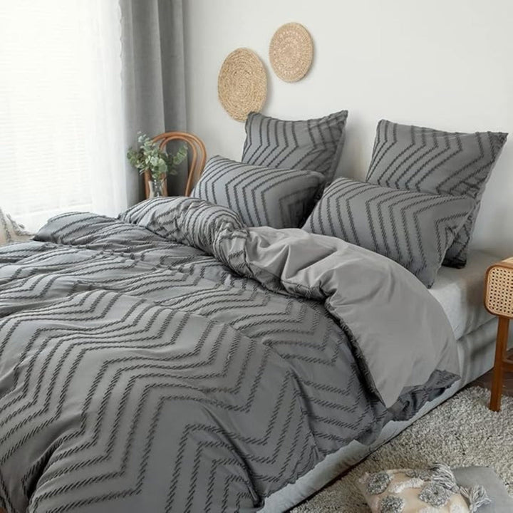 Chevron Plush Quilt Cover | 3pcs Set