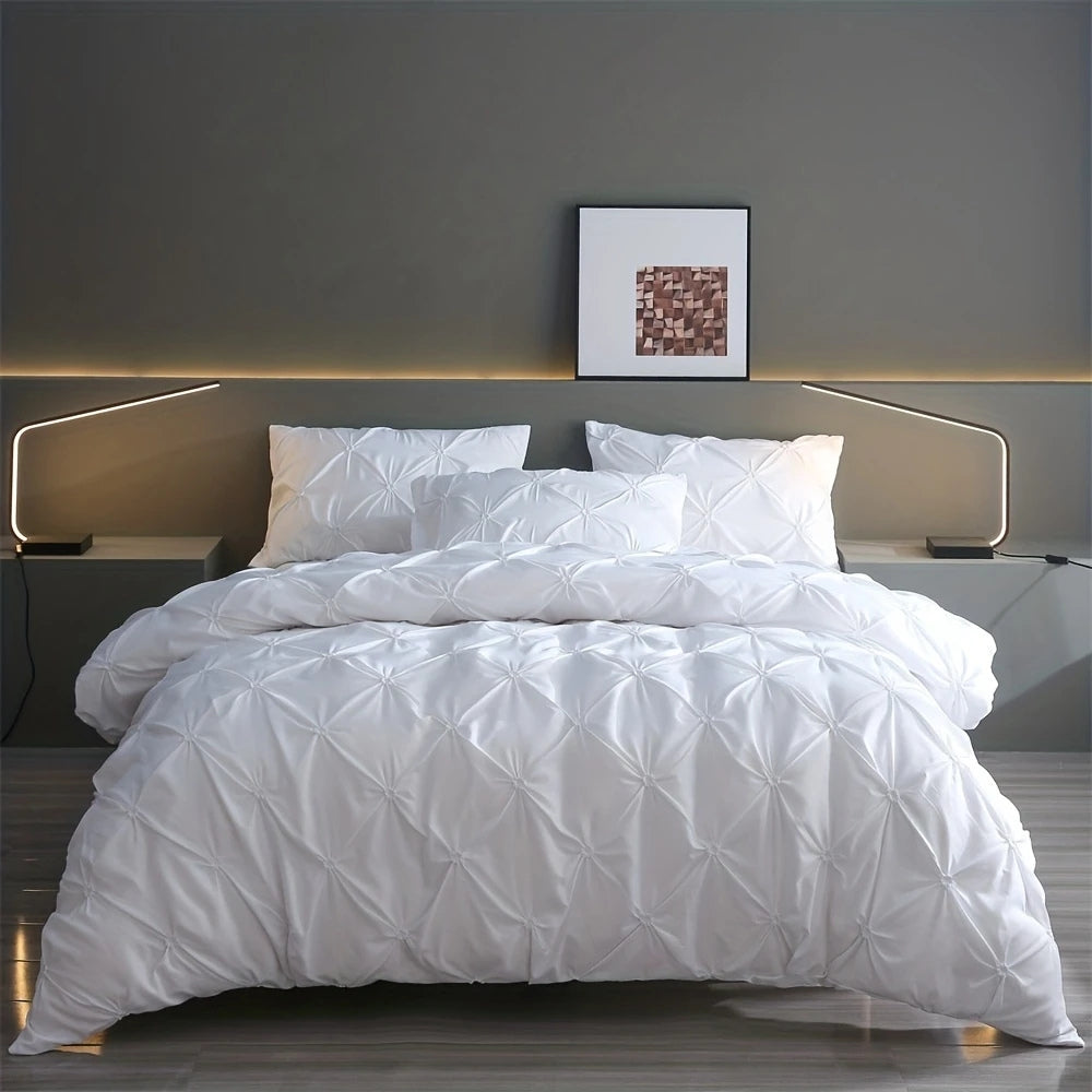 Amore Luxury Pinch Pleat Duvet Cover Set