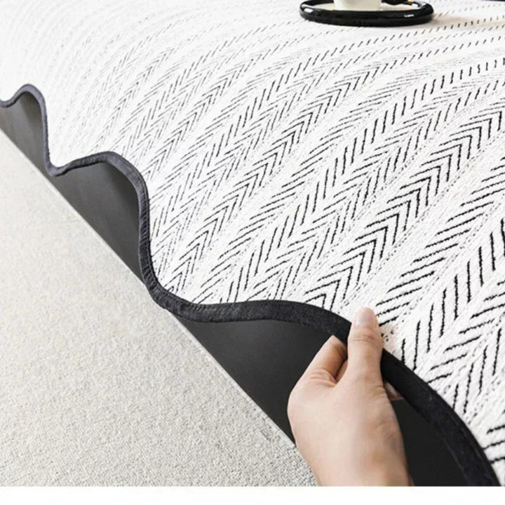 Aurivelle Herringbone Scallop Edge Sofa Cover