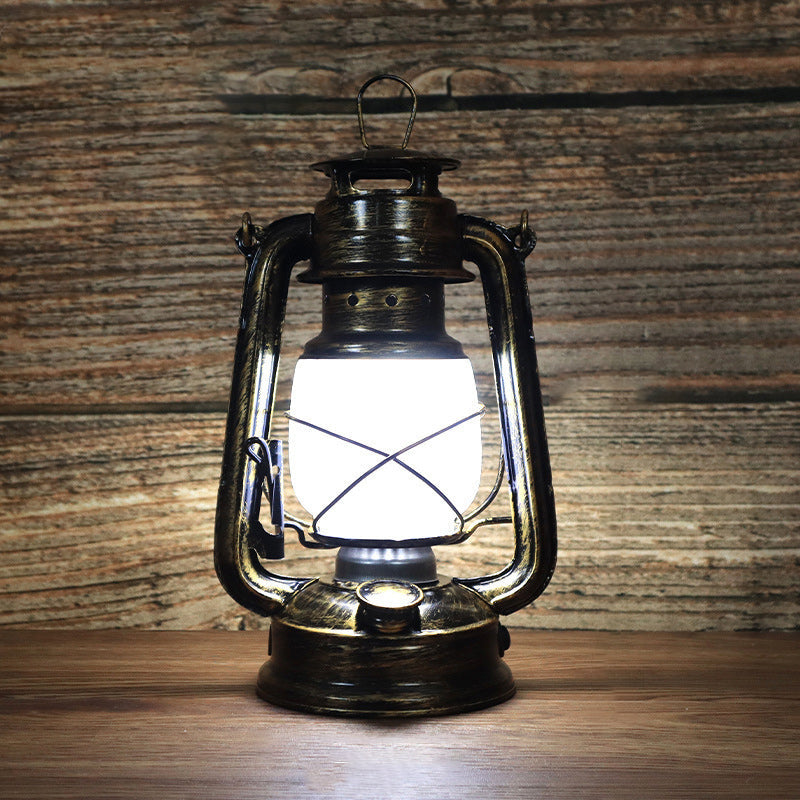 Traditional Vintage Round Horse Lamp Iron Acrylic LED Table Lamp for the Living Room