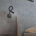 Modern Minimalist Iron Round Flexible Bend Tube LED Reading Lamp Wall Sconce Lamp for Bedroom