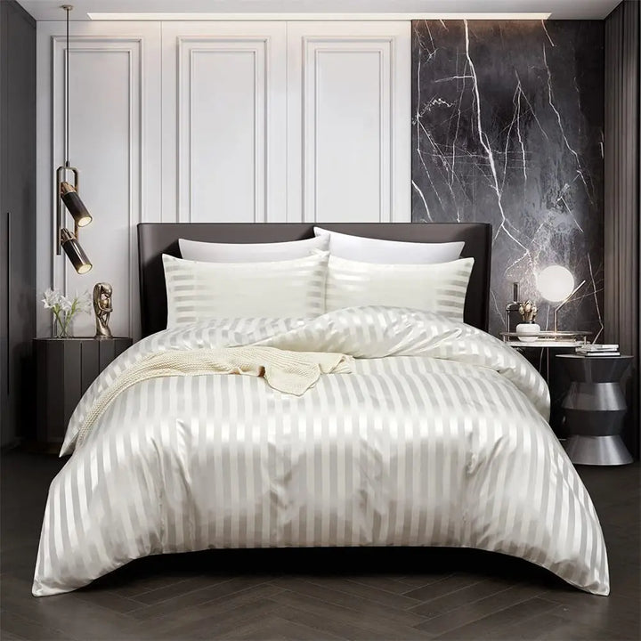 VelvetDream - Black Satin Bed Set