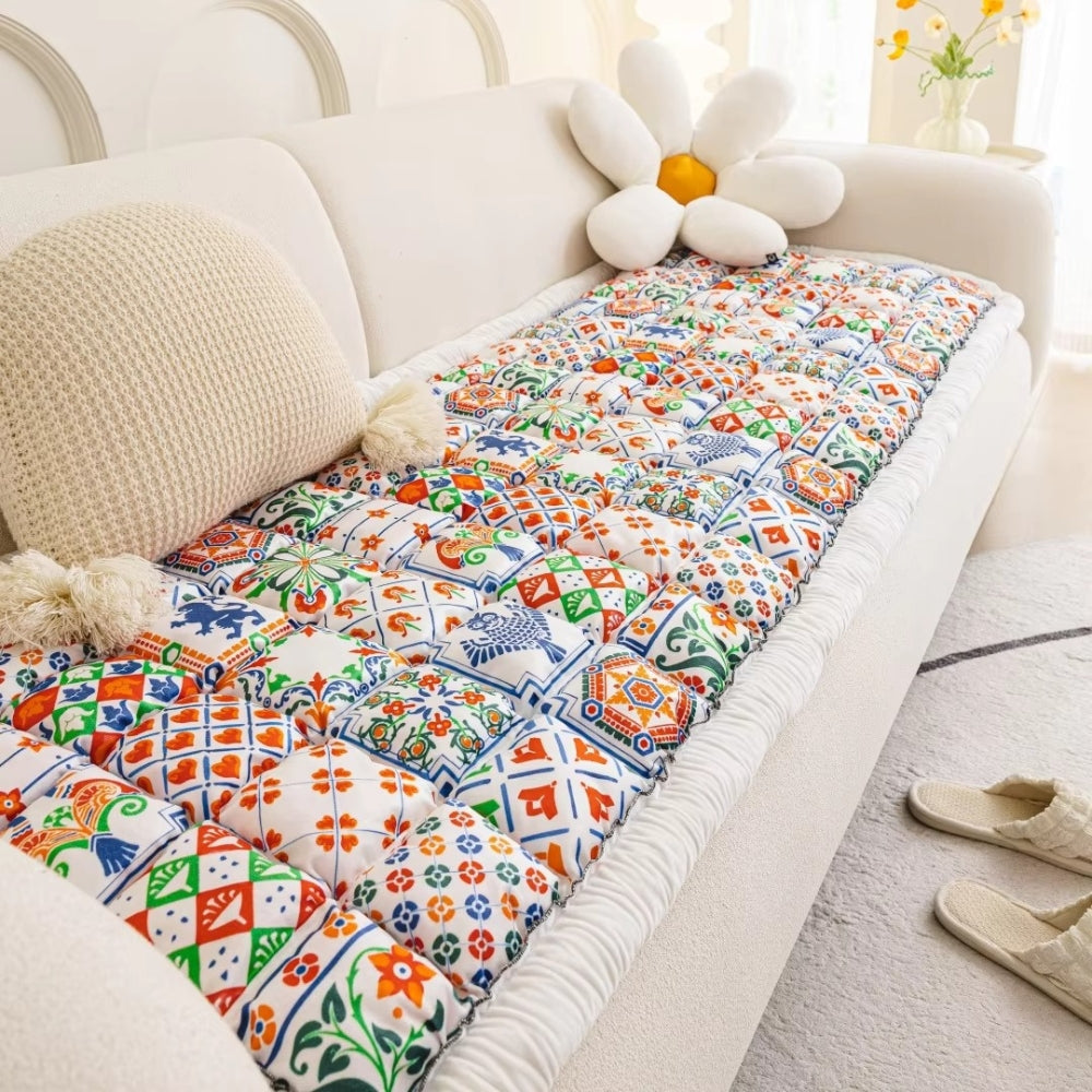 Bohemian Printed Quilted Sofa Cover