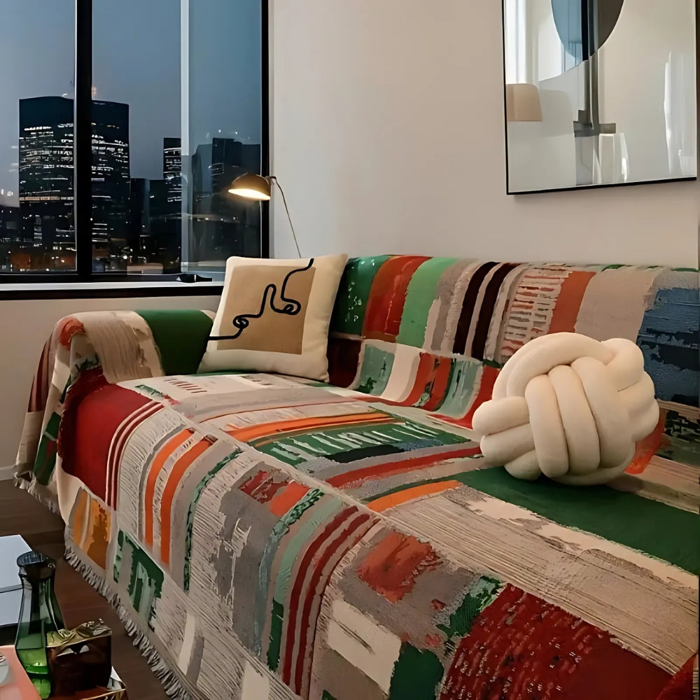 Bohemian Rustic Geometric Sofa Cover