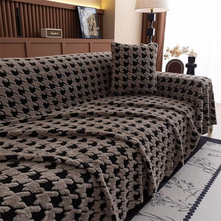 Cavalli Houndstooth Plush Sofa Cover