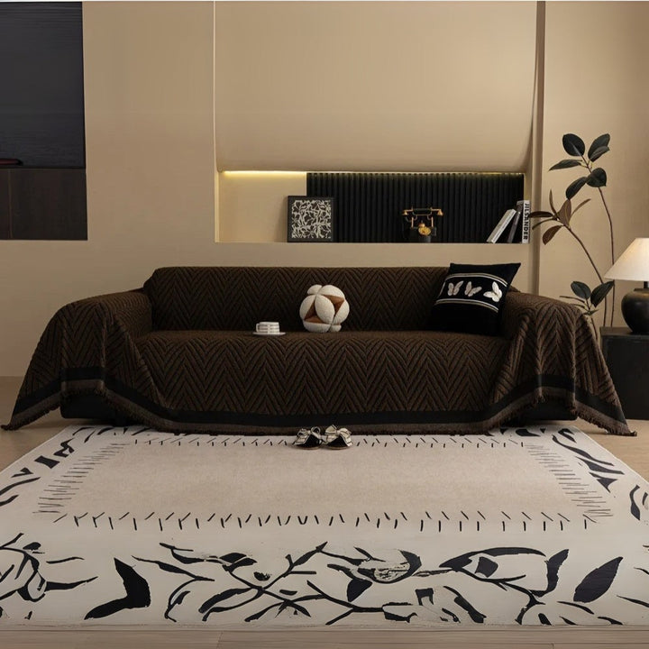 Chevron Herringbone Tassel Sofa Cover
