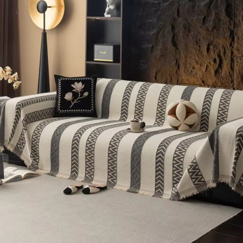 Chevron Pattern Chenille Sofa Cover