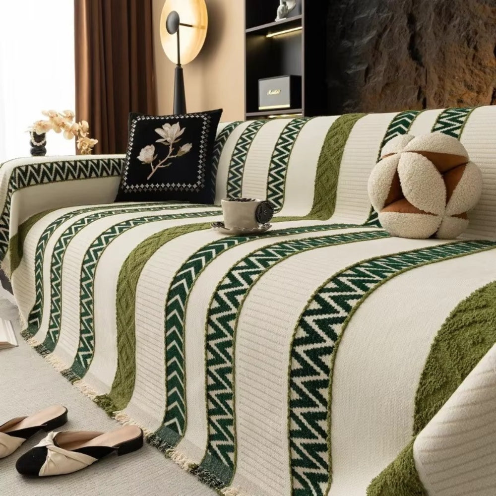 Chevron Pattern Chenille Sofa Cover