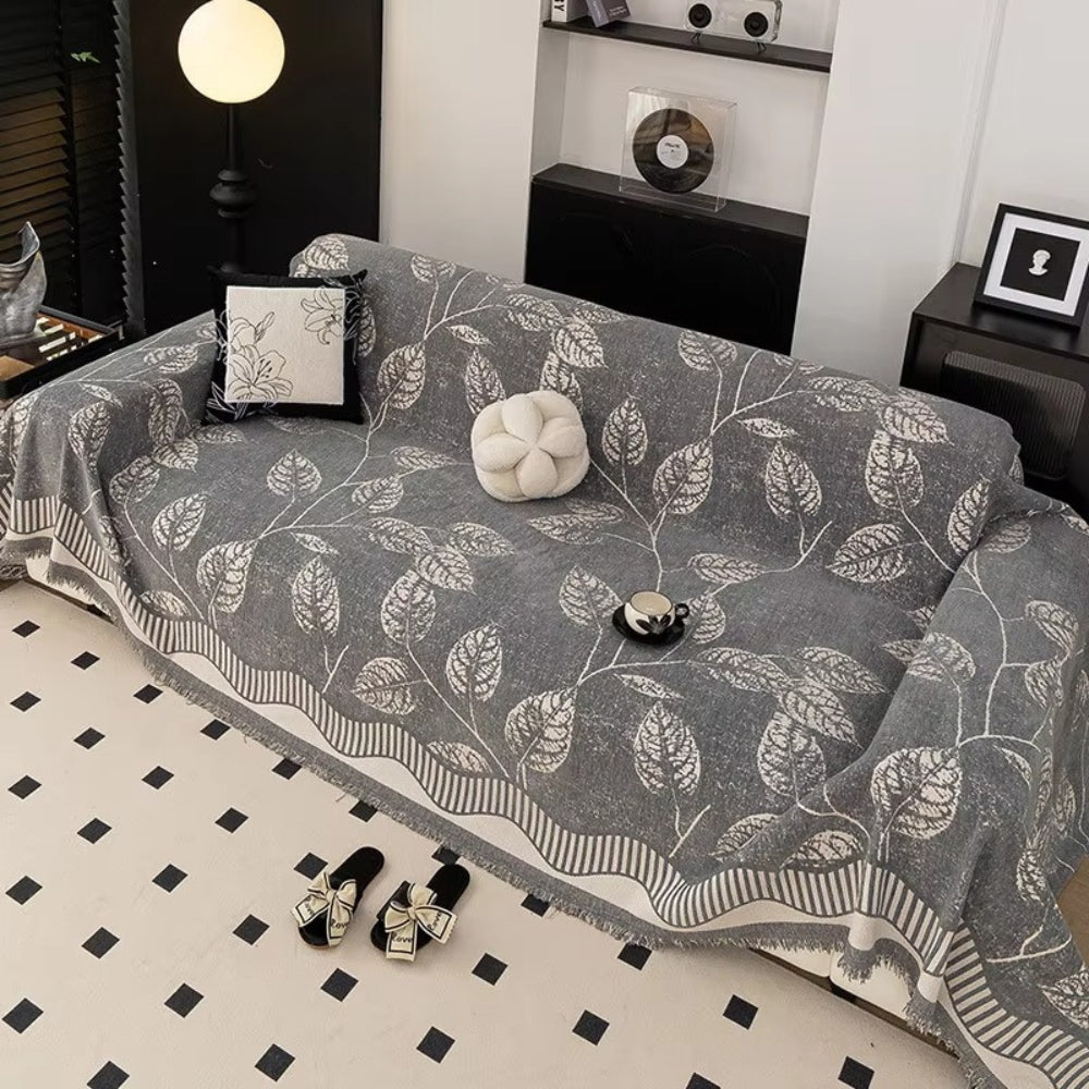 Classic Chenille Leaf Sofa Cover
