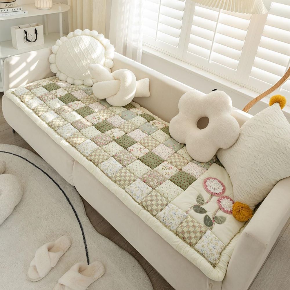 Floral Bloom Quilted Sofa Cover